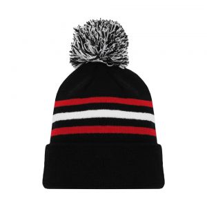 A1830 Hockey Toque - New Chicago 3Rd Black - Front