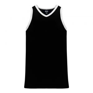 B1325 League Basketball Jersey - Black/White - Front