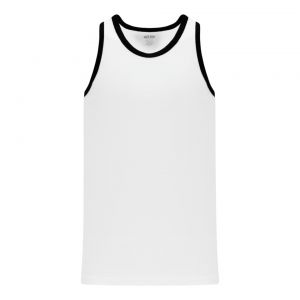 B1325 League Basketball Jersey - White/Black - Front