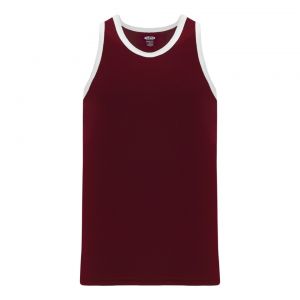 B1325 League Basketball Jersey - Maroon/White - Front