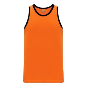 B1325 League Basketball Jersey - Orange/Black - Front
