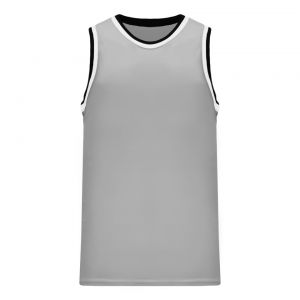 B1710 Pro Basketball Jersey - Grey/Black/White - Front