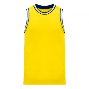 B1710 Pro Basketball Jersey - Maize/White/Navy - Front
