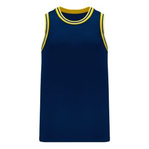 B1710 Pro Basketball Jersey - Navy/Maize/White - Front