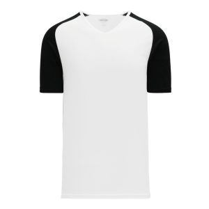 Athletic Knit A1375-222 Apparel Short Sleeve Shirt - White/Black - Primary