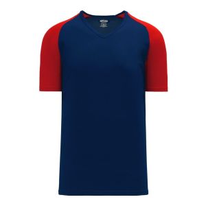 Athletic Knit A1375-285 Apparel Short Sleeve Shirt - Navy/Red - Primary