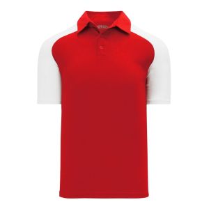 Athletic Knit A1815-208 Apparel Polo Shirt - Red/White - Primary