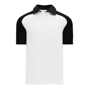 Athletic Knit A1815-222 Apparel Polo Shirt - White/Black - Primary