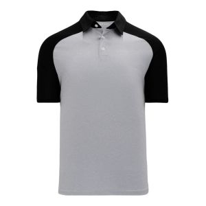 Athletic Knit A1815-920 Apparel Polo Shirt - Heather Grey/Black - Primary