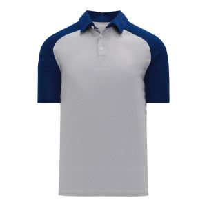 Athletic Knit A1815-921 Apparel Polo Shirt - Heather Grey/Navy - Primary