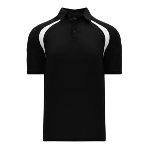 Athletic Knit A1820-221 Apparel Polo Shirt - Black/White - Primary