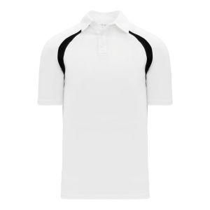 Athletic Knit A1820-222 Apparel Polo Shirt - White/Black - Primary