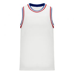 B1710 Pro Basketball Jersey - White/Royal/Red - Front
