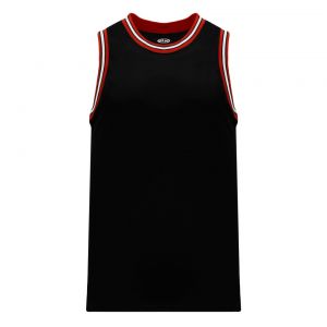 B1710 Pro Basketball Jersey - Black/Red/White - Front