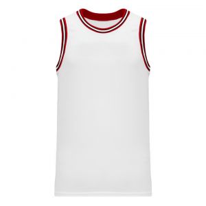 B1710 Pro Basketball Jersey - White/Black/Red - Front