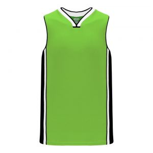 B1715 Pro Basketball Jersey - Lime Green/Black/White - Front