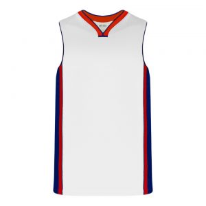 B1715 Pro Basketball Jersey - White/Royal/Red - Front