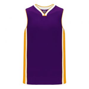 B1715 Pro Basketball Jersey - Purple/Gold/White - Front