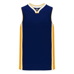 B1715 Pro Basketball Jersey - Navy/White/Gold - Front