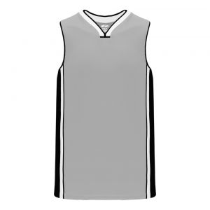 B1715 Pro Basketball Jersey - Grey/White/Black - Front