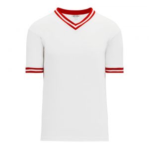 BA1333 Pullover Baseball Jersey - White/Red - Front