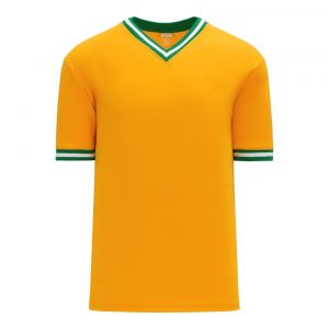 BA1333 Pullover Baseball Jersey - Gold/Kelly/White - Front