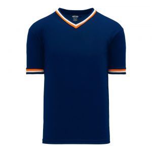 BA1333 Pullover Baseball Jersey - Navy/Orange/White - Front