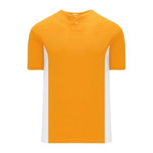 BA1343 One Button Baseball Jersey - Gold/White - Front