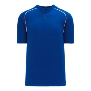 BA1344 Two Button Baseball Jersey - Royal/White - Front