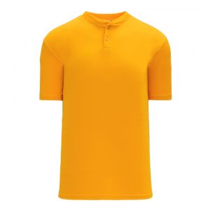 BA1347 Two Button Baseball Jersey - Gold - Front