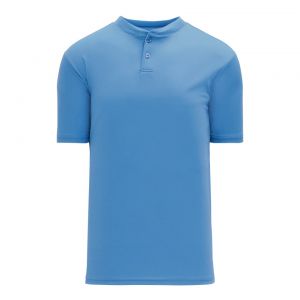 BA1347 Two Button Baseball Jersey - Sky Blue - Front