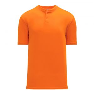 BA1347 Two Button Baseball Jersey - Orange - Front