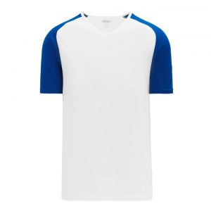 BA1375 Pullover Baseball Jersey - White/Royal - Front