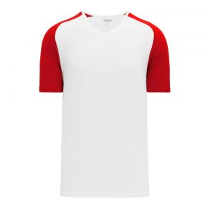 BA1375 Pullover Baseball Jersey - White/Red - Front