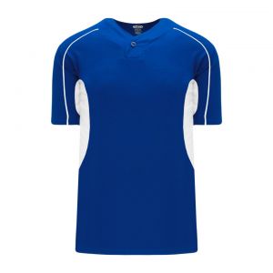 BA1745 One Button Baseball Jersey - Royal/White - Front
