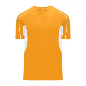 BA1745 One Button Baseball Jersey - Gold/White - Front