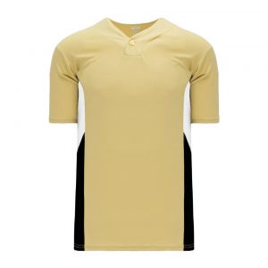 BA1763 One Button Baseball Jersey - Vegas/Black/White - Front