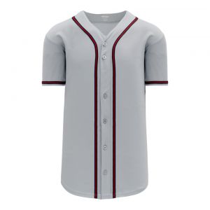 BA5500 Full Button Baseball Jersey - Atlanta Grey/Navy/Red - Front