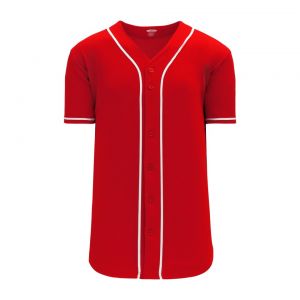 BA5500 Full Button Baseball Jersey - Cincinatti Red/White - Front