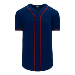 BA5500 Full Button Baseball Jersey - Minnesota Navy/Red - Front