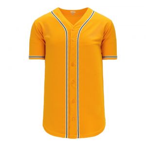 BA5500 Full Button Baseball Jersey - Oakland Gold/White/Dark Green - Front