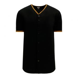 BA5500 Full Button Baseball Jersey - Pittsburgh Black/Gold - Front