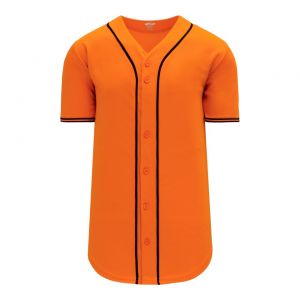 BA5500 Full Button Baseball Jersey - San Fransisco Orange/Black - Front