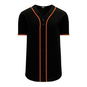 BA5500 Full Button Baseball Jersey - San Fransisco Black/Orange - Front