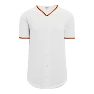 BA5500 Full Button Baseball Jersey - San Fransisco White/Orange/Black - Front