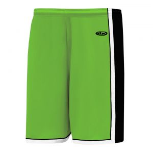 BS1735 Pro Basketball Shorts - Lime Green/Black/White - Front