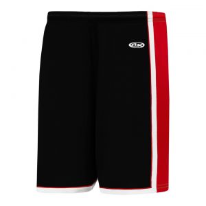 BS1735 Pro Basketball Shorts - Black/Red/White - Front