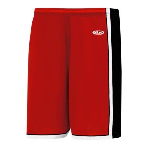 BS1735 Pro Basketball Shorts - Red/Black/White - Front