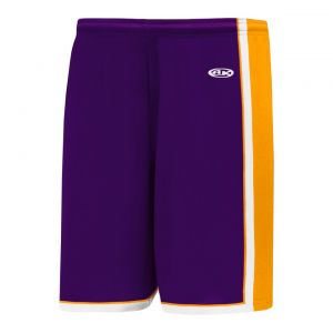 BS1735 Pro Basketball Shorts - Purple/Gold/White - Front
