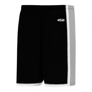 BS1735 Pro Basketball Shorts - Black/Grey/White - Front